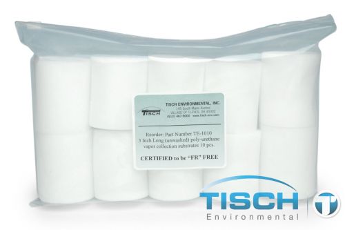 3 Inch Polyurethane Foam Vapor Collection Substrate (Unwashed), 10/pk
